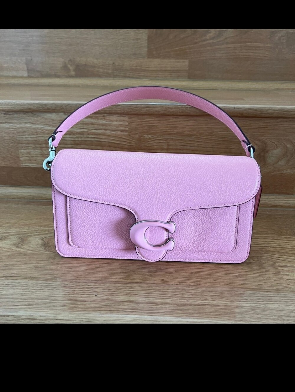 Coach Tabby 26 Polished Pebble Leather Shoulder Bag In Flower Pink
